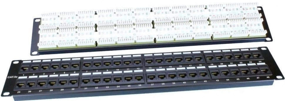 Патч-панель 19", 2U, неэкранированная, cat.5e, 48 портов, Dual Type, Neomax 
