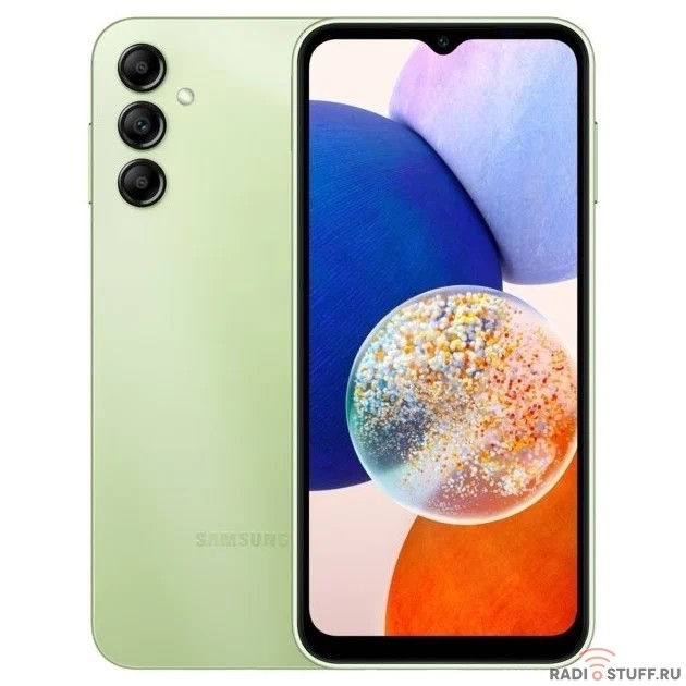 Смартфон Samsung SM-A145 Galaxy A14 128Gb 4Gb светло-зеленый моноблок 3G 4G 2Sim 6.6" 1080x2408 Android 13 50Mpix 802.11 a/b/g/n/ac NFC GPS GSM900/1800 GSM1900 microSD max1024Gb