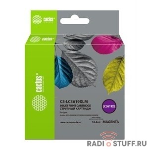 Картридж струйный Cactus CS-LC3619XLM пурпурный (18.4мл) для Brother MFC-J2330DW/J2730DW/J3530DW/J3930DW
