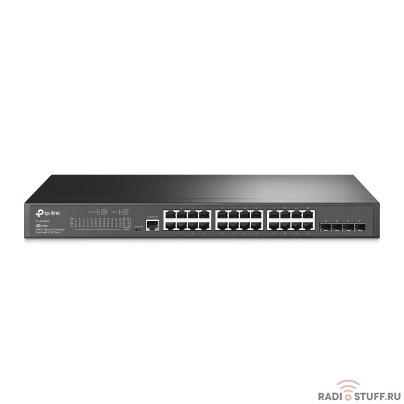 TP-Link TL-SG3428 JetStream 24?портовый гигабитный управляемый коммутатор 2?го уровня с 4 SFP-слотами SMB