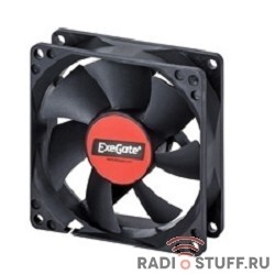 Exegate EX288923RUS Вентилятор ExeGate ExtraSilent ES08015B3P (80x80x15 мм, 2-Ball (двойной шарикоподшипник), 3pin, 1600RPM, 22dBA)