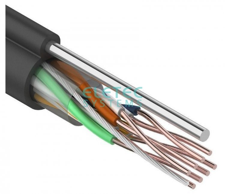 Кабель UTP 5E Eletec 4x2xAWG24, наружный с тросом, 305 м, медь
