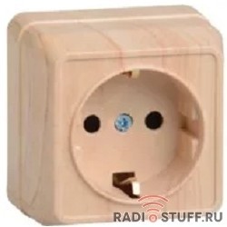 Iek ERO11-K33-16-DC РС20-3-ОКм Розетка 1местн. c з/к 16А откр.уст. ОКТАВА (кремовый)