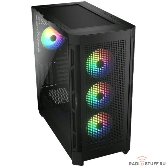 Cougar Airface Pro RGB Black 4x120MM ARGB FAN, ARGB FAN HUB, БЕЗ БП, ЧЕРНЫЙ, E-ATX